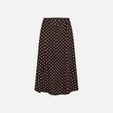 Falda midi de lunares marrón - Freequent