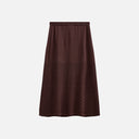 Falda midi marrón calada con cintura elástica - Freequent
