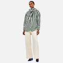 Camisa de rayas verde y blanco con lazada - CKS