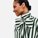 Camisa de rayas verde y blanco con lazada - CKS