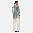 Camisa de rayas verde y blanco con lazada - CKS