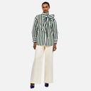 Camisa de rayas verde y blanco con lazada - CKS