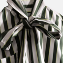 Camisa de rayas verde y blanco con lazada - CKS
