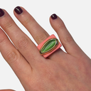 Anillo coral ojo de gato