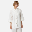 Camisa larga de lino manga tres cuartos - Surkana