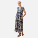 Vestido midi plumas de pavo real - PAN