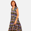 Vestido midi plumas de pavo real - PAN