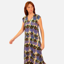 Vestido midi plumas de pavo real - PAN