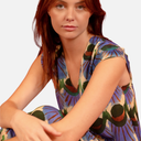Vestido midi plumas de pavo real - PAN