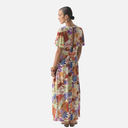 Vestido largo fluido con escote cruzado estampado - Orfeo