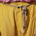 Pantalón amplio fluido elástico mostaza - Orfeo