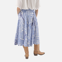 Falda midi fluida elástica floral - Orfeo