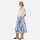 Falda midi fluida elástica floral - Orfeo