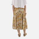 Falda midi fluida elástica floral - Orfeo