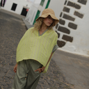 Blusa cuadrada rayas con escote bordado - Orfeo