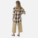 Pantalón amplio beige con cintura elástica y cordón - Orfeo