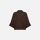 Chaqueta marrón de lino con botones - Freequent