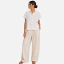 Camisa ligera de lino y manga corta - Freequent