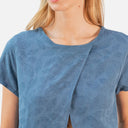 Blusa azul jacquard asimétrica - PAN