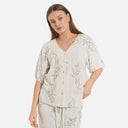 Blusa blanca estampado botánico - Freequent