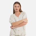 Blusa blanca estampado botánico - Freequent