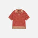Polo de punto calado rojo y beige - Skatie