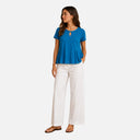 Camiseta azul de corte fluido - Singular