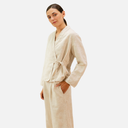 Pantalón jacquar beige