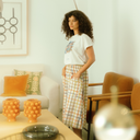 Falda midi de cuadros multicolor - PAN