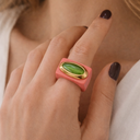 Anillo coral ojo de gato