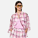 Blusa cuadros rosas