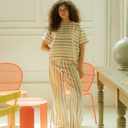 Pantalón ancho de rayas multicolor - PAN