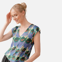 Blusa estampada de plumas pavo real - PAN