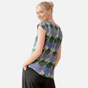 Blusa estampada de plumas pavo real - PAN