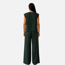 Chaleco fluido verde con botones - IMZ