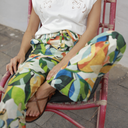 Pantalón estampado tropical - Orfeo