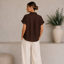 Camisa ligera de lino y manga corta - Freequent