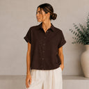 Camisa ligera de lino y manga corta - Freequent