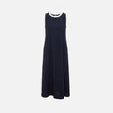 Vestido largo azul y blanco de tirantes-PAN