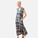 Vestido midi plumas de pavo real - PAN