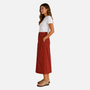 Falda midi recta color teja - PAN