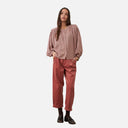 Blusa de cuadros granate y beige - Orfeo
