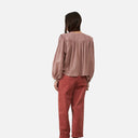Blusa de cuadros granate y beige - Orfeo