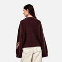 Jersey burdeos flores bordadas - CKS