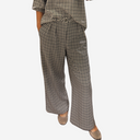 Pantalón de cuadro vichy azul marino y gris