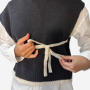 Jersey sin mangas de punto con lazo