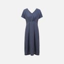 Vestido midi azul con fruncido - PAN