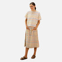 Falda midi de cuadros multicolor - PAN