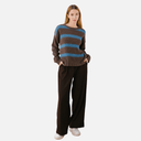 Jersey marron rayas azules - PAN