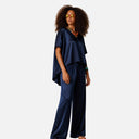 Pantalón recto azul marino ajustable talla única - DS Collection
